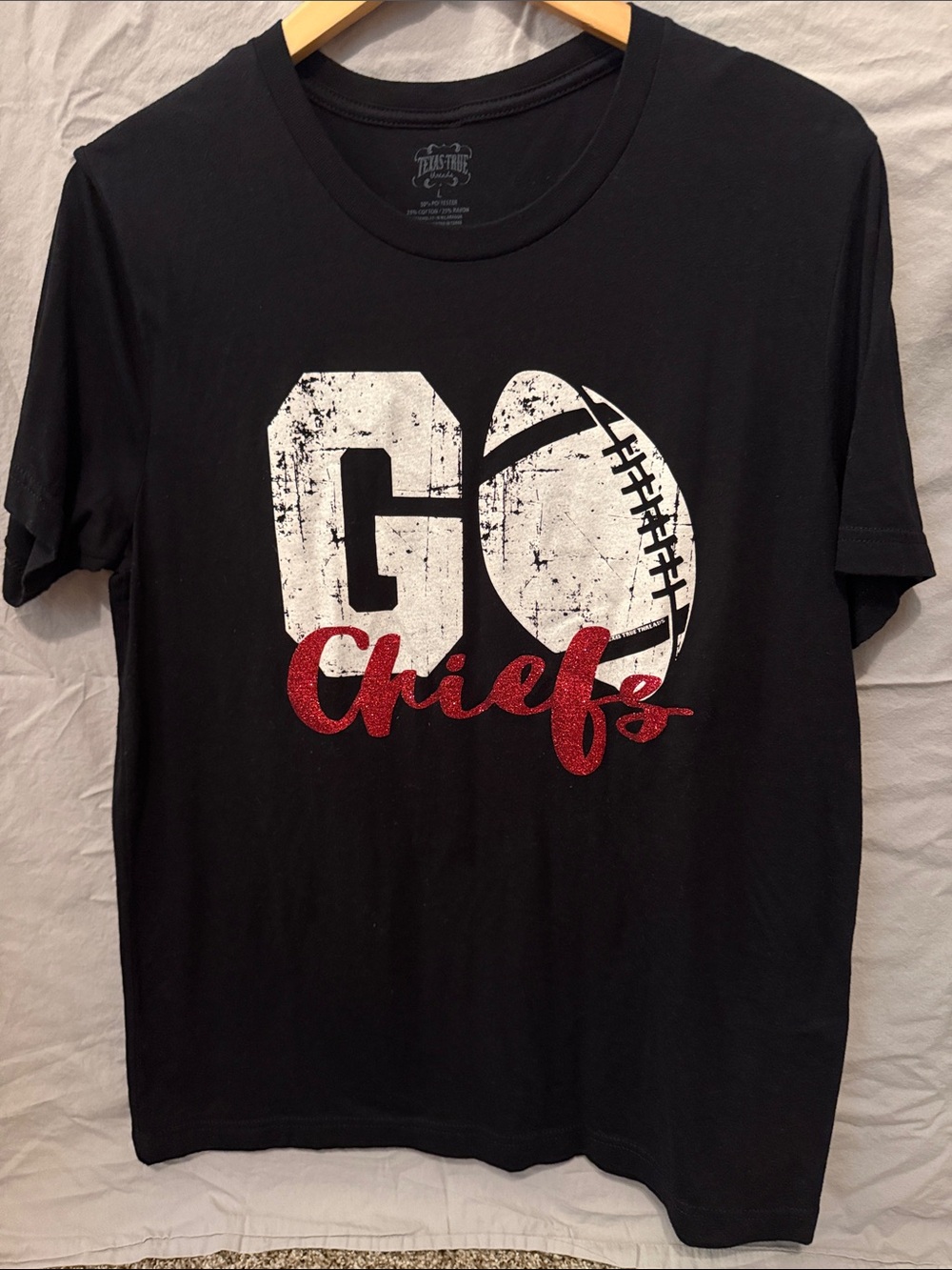 Black 'Go Chiefs' Short Sleeve Graphic Tee